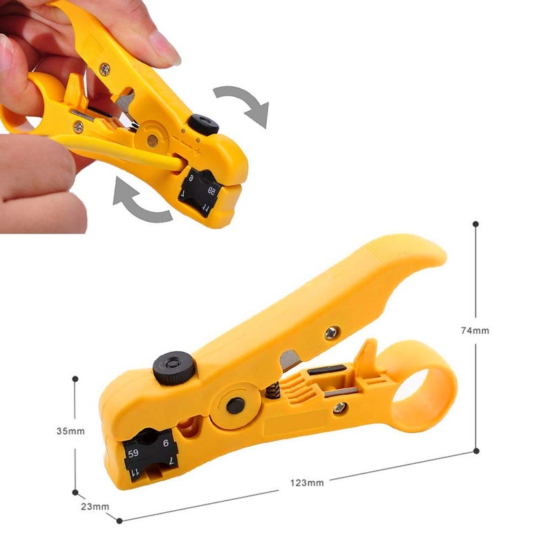 Miular Universal Coaxial Cable Stripper Cutter Stripping Tool for Flat/Round UTP Cat5 Cat6 Coax RG59 /RG6/7/11, 2 Pack - Image 3